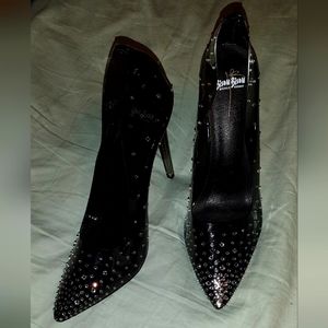 Rhinestone black jellie heels